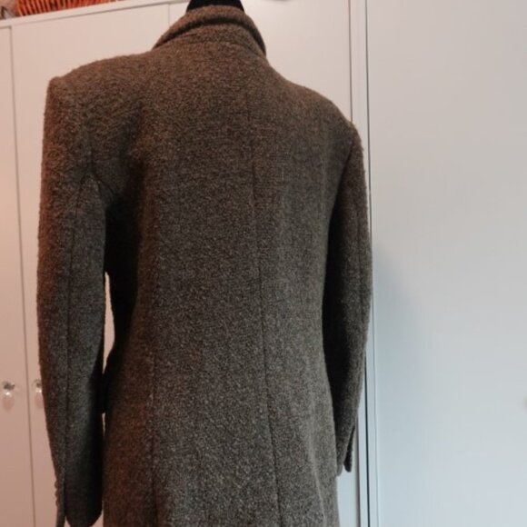 ZARA Long Double -Breasted Boucle Blazer Jacket Green Wool blend - Picture 9 of 10